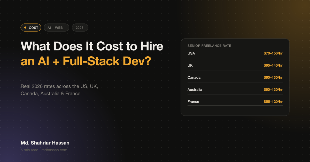 What Does It Cost to Hire an AI + Full-Stack Developer in 2026?